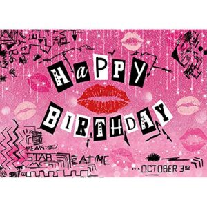 maijoeyy 7x5ft mean girls party decoration burn book teen girls y2k happy birthday backdrop rose pink glitter early 2000s sweet 16th 18th birthday backdrops for party