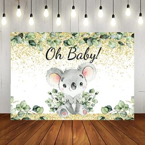 lofaris cute koala 1st birthday party backdrop greenery boy first birthday background oh baby baby shower party decor cake table banner 7x5ft