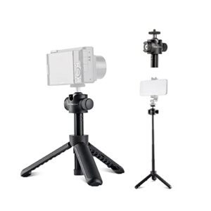 pgytech extension pole tripod for mirrorless cameras, mini selfie stick portable travel vlog webcam desk mount, small vlogging stand for camera