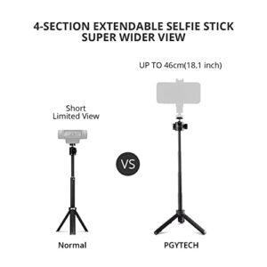 PGYTECH Extension Pole Tripod for Mirrorless Cameras, Mini Selfie Stick Portable Travel Vlog Webcam Desk Mount, Small Vlogging Stand for Camera