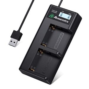powerextra dual battery charger with usb lcd display for sony np-f970 np-f930 np-f950 np-f960 battery