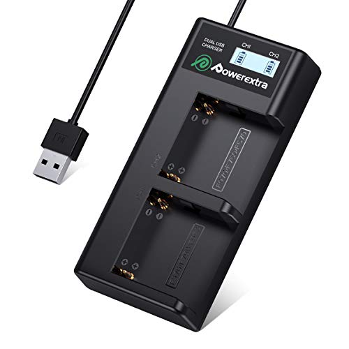 Powerextra Dual Battery Charger with USB LCD Display for Sony NP-F970 NP-F930 NP-F950 NP-F960 Battery