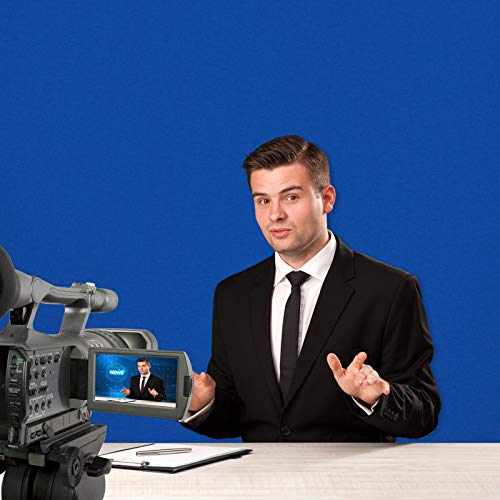 Blue Backgrounds for Photography, 5 x 7 ft Polyester Chromakey Backdrop Cloth, Collapsible Solid Color Background for Photo Shooting, Streaming Live, Video Studio