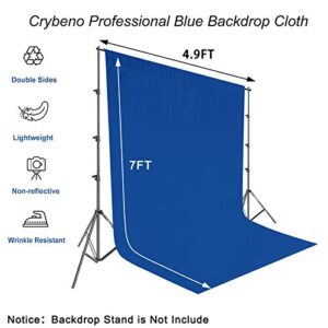 Blue Backgrounds for Photography, 5 x 7 ft Polyester Chromakey Backdrop Cloth, Collapsible Solid Color Background for Photo Shooting, Streaming Live, Video Studio