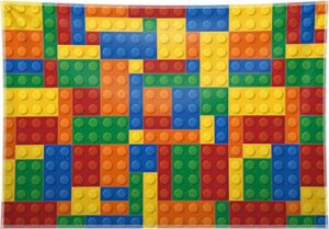 zthmoe 84x60inch building blocks theme backdrop colored toy bricks photography background kids birthday party decorations cake table banner photo booth props
