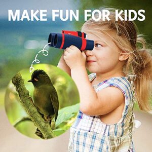 Vanstarry Compact Binoculars for Kids Bird Watching Hiking Camping Fishing Accessories Gear Essentials Best Toy Gifts for Boys Girls Children Toddler Waterproof 5X30 Optical Lens Including Compass