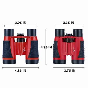 Vanstarry Compact Binoculars for Kids Bird Watching Hiking Camping Fishing Accessories Gear Essentials Best Toy Gifts for Boys Girls Children Toddler Waterproof 5X30 Optical Lens Including Compass