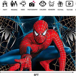 Jinsen, Spider Super Hero Family Backdrops Kids Happy Birthday Party Custom Banner Decoration Photography Background for Photo Studio Newborn Baby Shower Birthday Party Supplies Banner