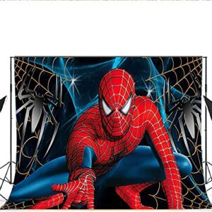 Jinsen, Spider Super Hero Family Backdrops Kids Happy Birthday Party Custom Banner Decoration Photography Background for Photo Studio Newborn Baby Shower Birthday Party Supplies Banner