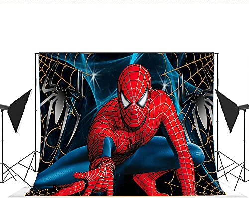 Jinsen, Spider Super Hero Family Backdrops Kids Happy Birthday Party Custom Banner Decoration Photography Background for Photo Studio Newborn Baby Shower Birthday Party Supplies Banner