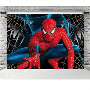 Jinsen, Spider Super Hero Family Backdrops Kids Happy Birthday Party Custom Banner Decoration Photography Background for Photo Studio Newborn Baby Shower Birthday Party Supplies Banner