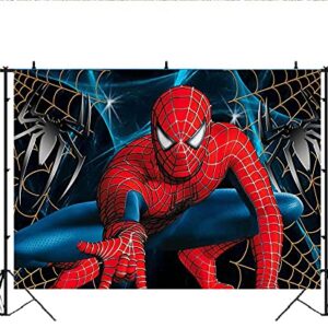 Jinsen, Spider Super Hero Family Backdrops Kids Happy Birthday Party Custom Banner Decoration Photography Background for Photo Studio Newborn Baby Shower Birthday Party Supplies Banner