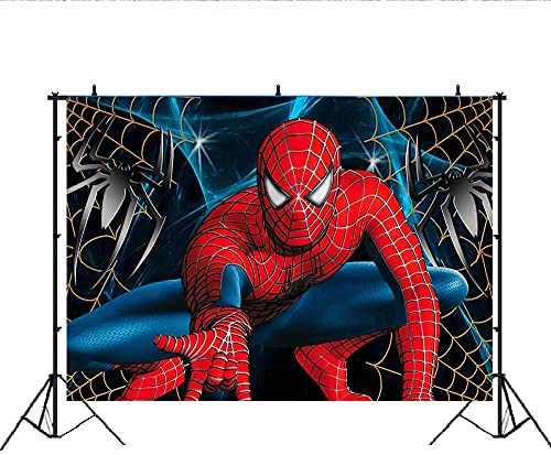 Jinsen, Spider Super Hero Family Backdrops Kids Happy Birthday Party Custom Banner Decoration Photography Background for Photo Studio Newborn Baby Shower Birthday Party Supplies Banner