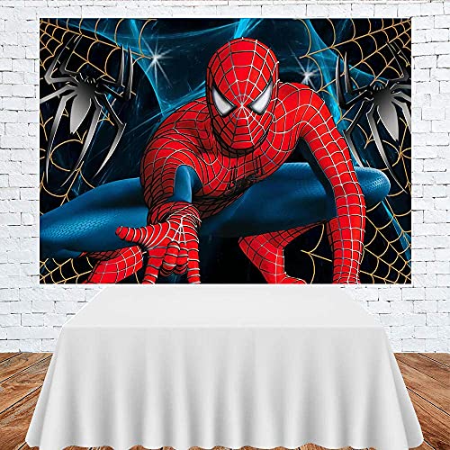 Jinsen, Spider Super Hero Family Backdrops Kids Happy Birthday Party Custom Banner Decoration Photography Background for Photo Studio Newborn Baby Shower Birthday Party Supplies Banner