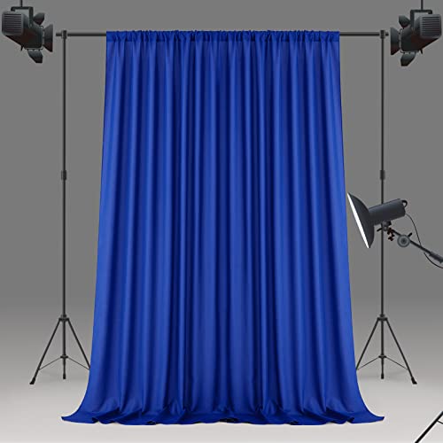 HOMEIDEAS 10ft x 10ft Backdrop Curtains for Parties 2 Panels Royal Blue Photo Background Curtains,Polyester Rod Pocket Drapes for Wedding Birthday Decorations