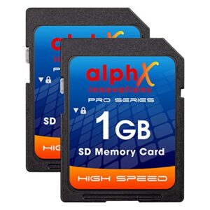 alphx 1gb sd secure digital memory cards, pack of 2 – compatible with canon nikon sony pentax kodak olympus panasonic and all digital cameras