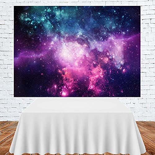 7x5ft Space Galaxy Birthday Backdrop, Universe Nebula Starry Sky Photography Background, Outer Space Galactics Photo Backdrop for Boy Girl Party Banner Baby Shower Decoration Photo Booth Prop, Vinyl