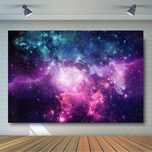 7x5ft Space Galaxy Birthday Backdrop, Universe Nebula Starry Sky Photography Background, Outer Space Galactics Photo Backdrop for Boy Girl Party Banner Baby Shower Decoration Photo Booth Prop, Vinyl