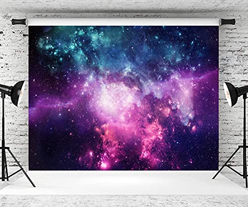 7x5ft Space Galaxy Birthday Backdrop, Universe Nebula Starry Sky Photography Background, Outer Space Galactics Photo Backdrop for Boy Girl Party Banner Baby Shower Decoration Photo Booth Prop, Vinyl