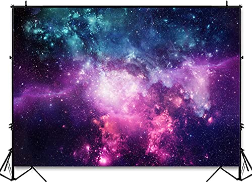 7x5ft Space Galaxy Birthday Backdrop, Universe Nebula Starry Sky Photography Background, Outer Space Galactics Photo Backdrop for Boy Girl Party Banner Baby Shower Decoration Photo Booth Prop, Vinyl
