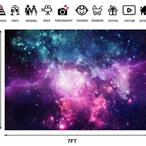 7x5ft Space Galaxy Birthday Backdrop, Universe Nebula Starry Sky Photography Background, Outer Space Galactics Photo Backdrop for Boy Girl Party Banner Baby Shower Decoration Photo Booth Prop, Vinyl