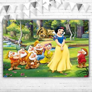 youran princess snow white backdrop enchanted forest 5×3 snow white and the seven dwarfs party background for girl first birthday princess vinyl backdrops for kids room wall decor