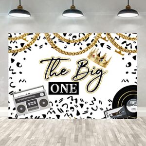 5×3ft hip hop boys 1st birthday backdrop our notorious is the big one theme party banner wall decorations old school hip hop crown first biggie background props