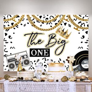 5×3ft Hip Hop Boys 1st Birthday Backdrop Our Notorious is The Big One Theme Party Banner Wall Decorations Old School Hip Hop Crown First Biggie Background Props