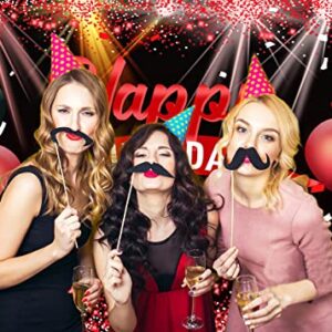 AIIKES 7X5FT Happy Birthday Backdrop Red Glitter Balloons for Girls Women Photography Backdrop Birthday Party Decorations Backdrop Photo Studio Props 12-410