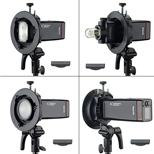 Godox S2 Bracket S-Type Speedlite Bowens Mount Holder for Godox V1 AD400Pro AD200Pro AD200 V860II TT685 TT600 TT350 Flash Snoot Softbox Beauty Dish Reflector Umbrella