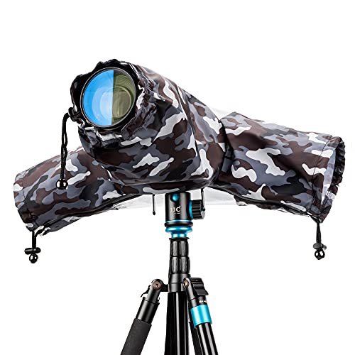 Camera Lens Rain Cover Raincoat Sleeve Gear Camo for Canon EOS R10 R7 R5 R6 R Rp Rebel T7 T8i T7i 90D 80D 4000D SL3 SX70 Nikon Z7II Z6II Z5 D780 D850 D750 D7500 D5600 D3500 Coolpix P950 P1000 P900