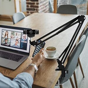 Boseen Webcam Stand Desk Mount - Suspension Boom Scissor Arm Webcam Holder with Desk Clamp Mount for Logitech Webcam C920 C922 C922x C920S C930e C930 C615 Brio 4K and Other Devices with 1/4" Thread