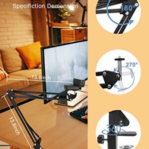 Boseen Webcam Stand Desk Mount - Suspension Boom Scissor Arm Webcam Holder with Desk Clamp Mount for Logitech Webcam C920 C922 C922x C920S C930e C930 C615 Brio 4K and Other Devices with 1/4" Thread