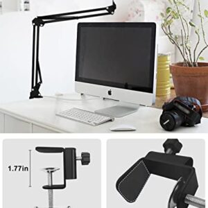 Boseen Webcam Stand Desk Mount - Suspension Boom Scissor Arm Webcam Holder with Desk Clamp Mount for Logitech Webcam C920 C922 C922x C920S C930e C930 C615 Brio 4K and Other Devices with 1/4" Thread