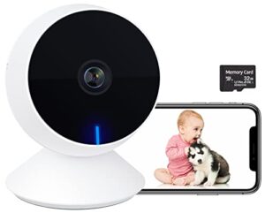 laxihub wifi pet camera indoor home security ip camera for dogs/cats baby monitor room camera with app 1080p fhd, night vision, two-way audio, motion detection, work with alexa