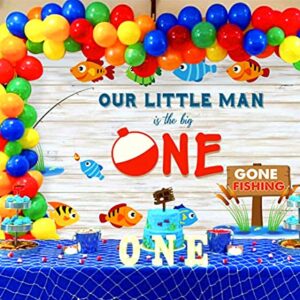 JeVenis Ofishally One Party Decoration The Big One Party Decoration Ofishally One Banner The Big One Backdrop Gone Fishing Party Decoration Little Fisherman Party Decoration