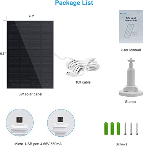 Unilook 3W Solar Panel, Only Works for Unilook Wireless Camera（Compatible with Type C Interface）