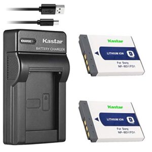 kastar battery (x2) & slim usb charger for sony np-bd1, np-fd1, bc-csd and cyber-shot dsc-g3, dsc-t2, dsc-t70, dsc-t75, dsc-t77, dsc-t90, dsc-t200, dsc-t300, dsc-t500, dsc-t700, dsc-t900, dsc-tx1