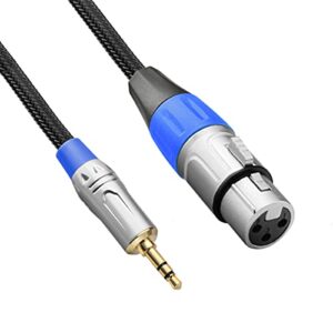 tisino xlr to 3.5mm microphone cable, xlr female to 1/8 inch mic cord for camcorders, dslr cameras, computer recording device, and more – 1 feet