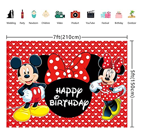 WRQ Baby Shower Mouse Party Backdrop Boys and Girls Photography Background 1 Birthday Birthday Party Decoration Supplies 7x5ft