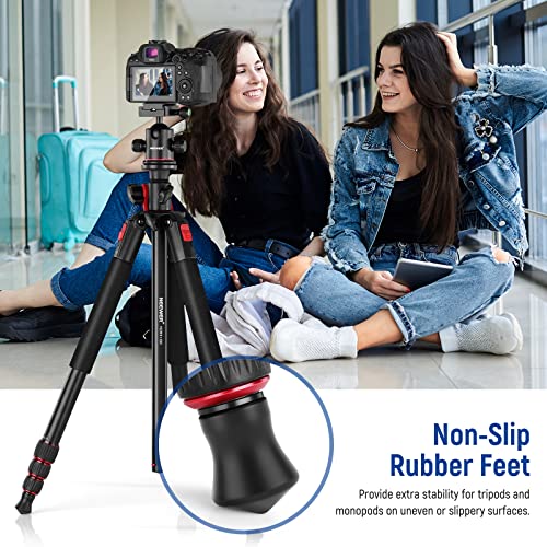 NEEWER Universal Rubber Feet Tripod Spike, 3 PCS Non-Slip Tripod Feet for Uneven Ground, 3/8”-16 Replacement Spike Compatible with Andoer Gitzo Benro Induro Kingjoy Weifeng Tripod Monopod