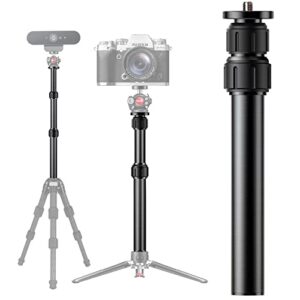 nycetek 3 section tripod extension arm, 18″ super sturdy aluminium tripod extension tube with 1/4” to 3/8” screw, tripod extender rod with locking system for tripod/dslr camera, max load 11lb