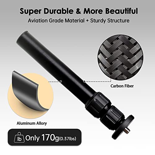 Nycetek 3 Section Tripod Extension Arm, 18" Super Sturdy Aluminium Tripod Extension Tube with 1/4” to 3/8” Screw, Tripod Extender Rod with Locking System for Tripod/DSLR Camera, Max Load 11lb