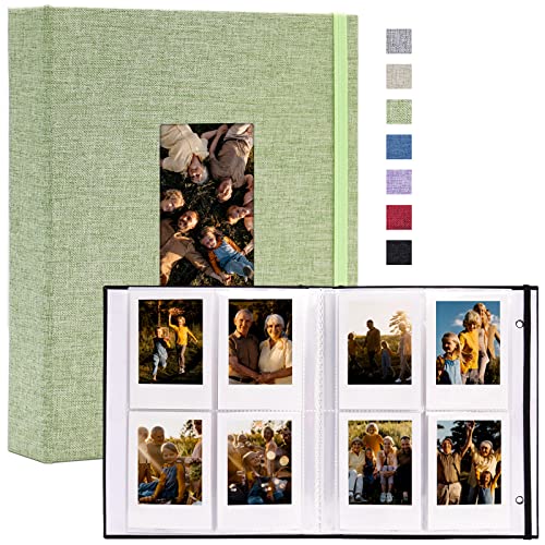 Vienrose Mini Polaroid Photo Album Book 208 Pocket 2x3 Inch Pictures for Fujifilm Instax Mini 7s 8 9 11 25 26 40 50s 90 Evo Z2300 Instant Camera, Polaroid Snap Green 1 Pack