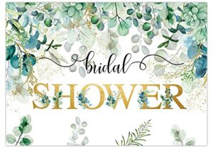 funnytree 7x5ft bridal shower backdrop bride to be bachelorette engagement wedding party decor green eucalyptus leaves greenery photography background cake table banner photobooth props supplies gift