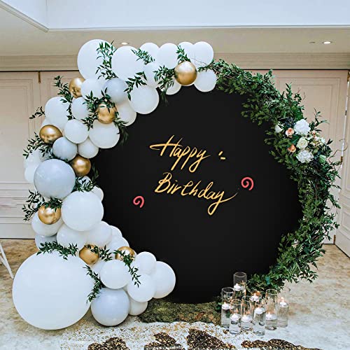 7.2ft Black Round Backdrop Cover Suitable for 7ft/7.2ft Circle Stand,Polyester Pure Black Birthday Party Wedding Photography Circle Arch Backdrop Cover