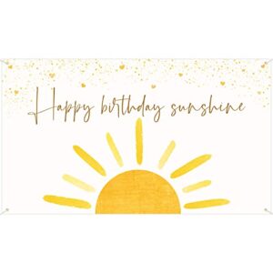 g1ngtar boho sun happy birthday sunshine backdrop banner first trip around the sun wall hanging decor muted sun theme birthday party photography background decoration supplies for boys girls
