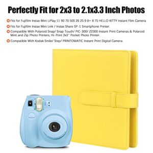 256 Pockets Photo Album for Fujifilm Instax Mini 11 12 9 7+ 40 Evo Liplay 90 8 Instant Camera/Mini Link SP-1 Printer, Photo Album for Polaroid Zink 2x3" Photo/Mint Zip Instant Camera Printer (Yellow)