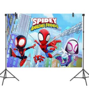 spidey and his amazing friends backdrop for kids superhero theme birthday partybaby shower decorations banner