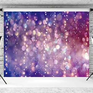 WR Purple Light Spots Backdrop Dreamy Glitter Dots Halos Photography Background Girl Birthday Party Baby Shower Decor Banner Video Photo Studio Props, 7x5FT(width 210cm x Height 150cm)